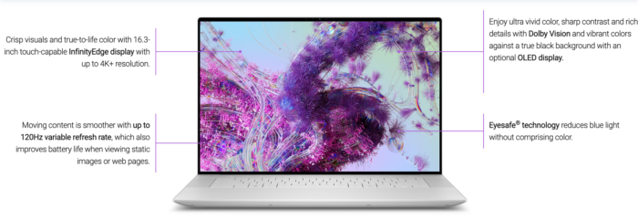 Dell XPS 16 9640, 16.3 inch OLED UHD+ Touch | Intel Core, Ultra 9, 32GB RAM, 512GB SSD, RTX 4060 8 GB GDDR6